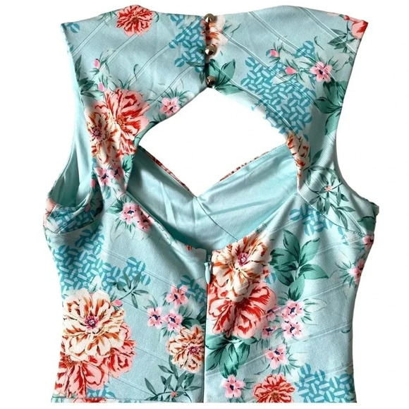 GUESS | Sweetheart Neck Floral Bandage Sheath Dress Size 2/XS (Tag missing) - Picture 6 of 11